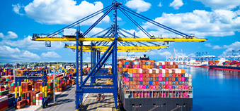 Containers on the port