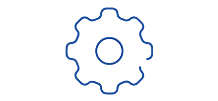 Blue cog icon